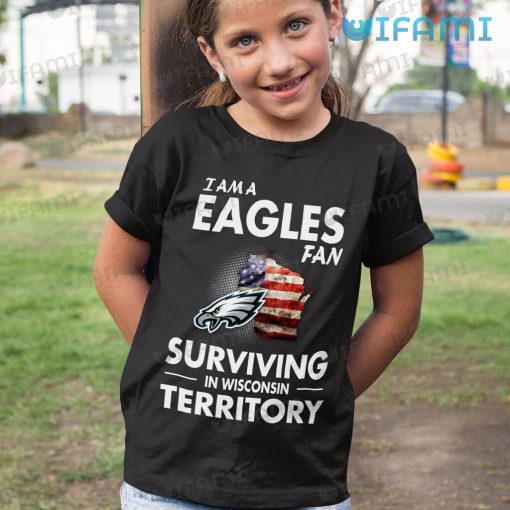 Philadelphia Eagles Shirt Surviving Wisconsin Broken USA Flag Gift For Eagles Fan