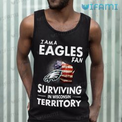 Philadelphia Eagles Shirt Surviving Wisconsin Broken USA Flag Tank Top