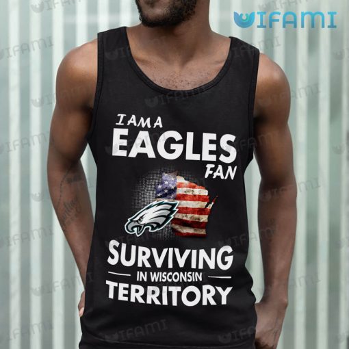 Philadelphia Eagles Shirt Surviving Wisconsin Broken USA Flag Gift For Eagles Fan