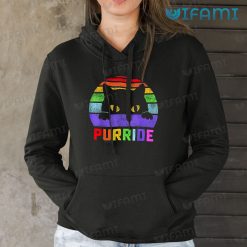 Pride Shirt Cat Purride Rainbow Flag Pride Hoodie
