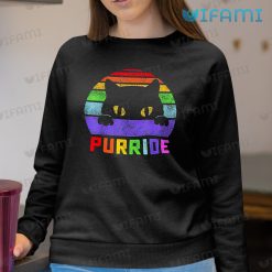 Pride Shirt Cat Purride Rainbow Flag Pride Sweashirt