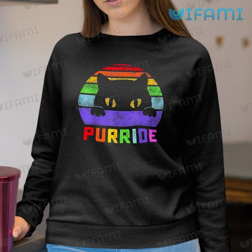 Pride Shirt Cat Purride Rainbow Flag Pride Gift