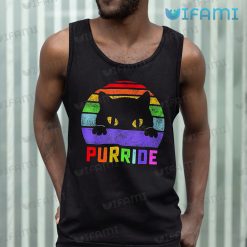Pride Shirt Cat Purride Rainbow Flag Pride Tank Top