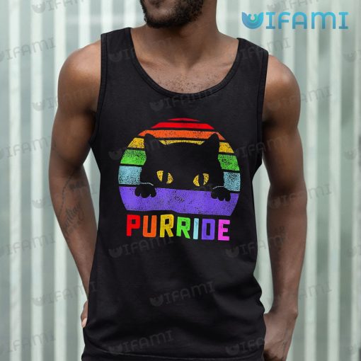 Pride Shirt Cat Purride Rainbow Flag Pride Gift