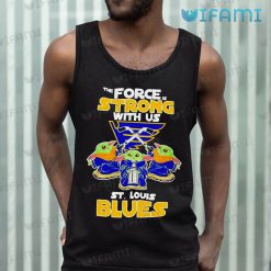 STL Blues Shirt Baby Yoda Force Strong With Us St Louis Blues Tank Top