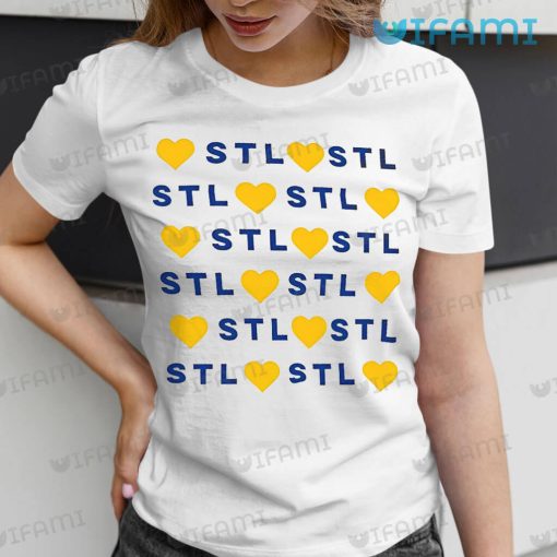 STL Blues Shirt Heart Typography Design St Louis Blues Gift