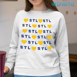STL Blues Shirt Heart Typography Design St Louis Blues Sweashirt