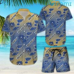 St Louis Blues Hawaiian Shirt Coconut Logo Pattern St Louis Blues Gift