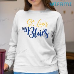 St Louis Blues Shirt Star Cursive Design St Louis Blues Sweashirt