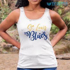 St Louis Blues Shirt Star Cursive Design St Louis Blues Tank Top