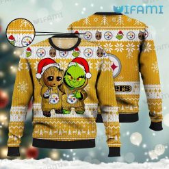 Steelers Christmas Sweater Baby Groot Grinch Pittsburgh Steelers Gift