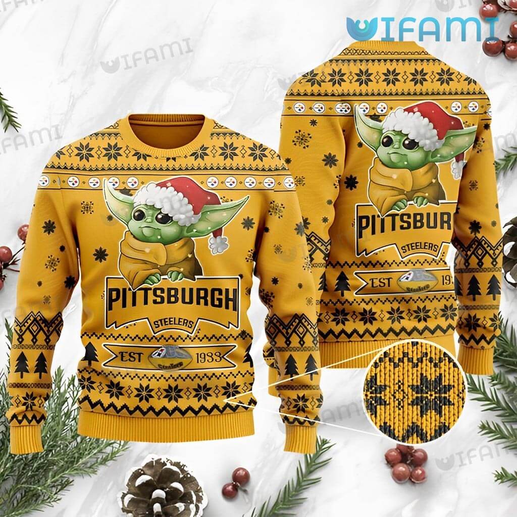 Steelers Ugly Sweater Baby Yoda Christmas Lights Pittsburgh Steelers Gift -  Personalized Gifts: Family, Sports, Occasions, Trending