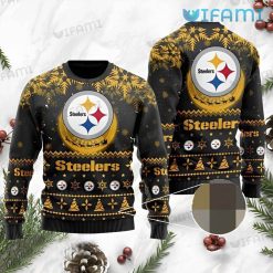 Steelers Christmas Sweater Black Logo AOP Pittsburgh Steelers Gift