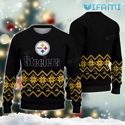 Steelers Christmas Sweater Black Reindeer Pittsburgh Steelers Gift