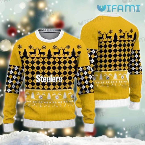 Steelers Christmas Sweater Criss Cross Pattern Pittsburgh Steelers Gift