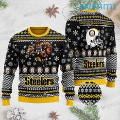 Steelers Christmas Sweater Mascot Running Pittsburgh Steelers Gift