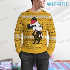 Steelers Christmas Sweater Mickey Santa Hat Pittsburgh Steelers Gift