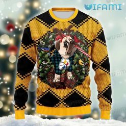 Steelers Christmas Sweater Pug Reindeer Square Pittsburgh Steelers Gift