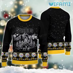 Steelers Christmas Sweater Reindeer In Winter Forest Pittsburgh Steelers Gift