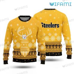 Steelers Christmas Sweater Reindeer Snowflake Pittsburgh Steelers Gift