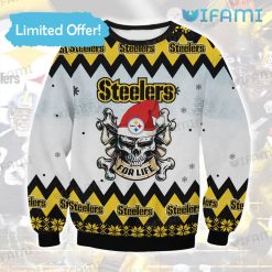 Steelers Christmas Sweater Santa Skull Crossbones Pittsburgh Steelers Gift