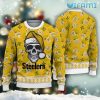 Steelers Christmas Sweater Santa Sugar Skull Pattern Pittsburgh Steelers Gift