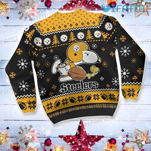 Steelers Christmas Sweater Snoopy Playing Pittsburgh Steelers Gift