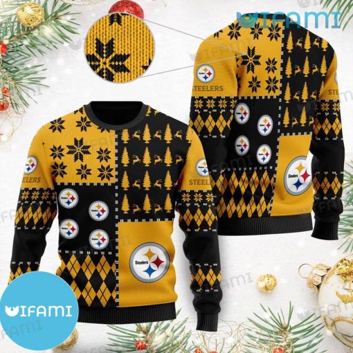 Steelers Ugly Sweater Christmas Tree Reindeer Pittsburgh Steelers Gift