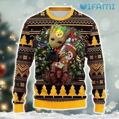 Steelers Ugly Sweater Christmas Wreath Groot Hug Football Pittsburgh Steelers Gift