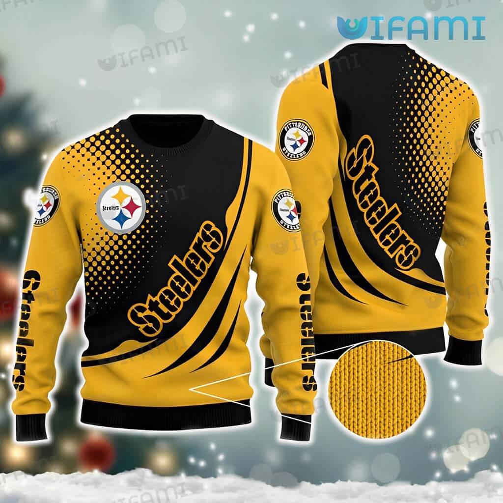 Steelers Ugly Sweater Dot Pattern Logo Pittsburgh Steelers Gift