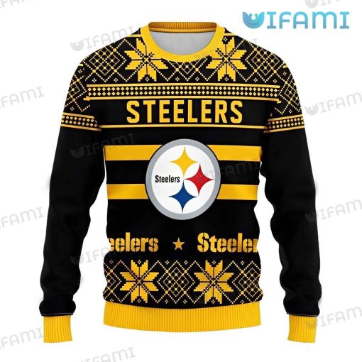 Steelers Ugly Sweater Gold Black Pittsburgh Steelers Gift
