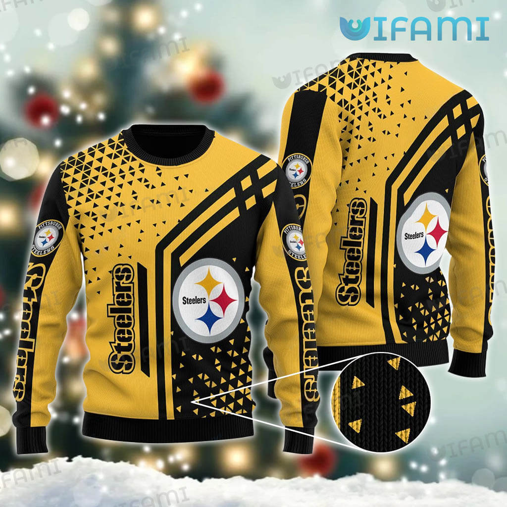 Steelers Ugly Sweater Triangle Pattern Pittsburgh Steelers Gift