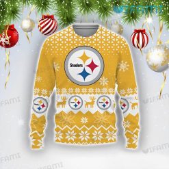 Steelers Ugly Sweater Yellow Christmas Logo Pittsburgh Steelers Gift