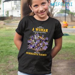 Vikings Shirt Never Underestimate A Woman Love Minnesota Vikings Kid Shirt