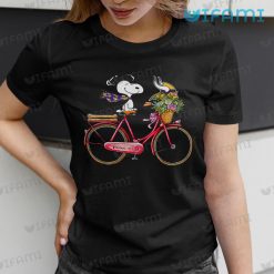 Vikings Shirt Snoopy On Bike With Flower Minnesota Vikings Gift
