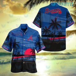 Atlanta Braves Hawaiian Shirt Sunset Coconut Tree Braves Gift