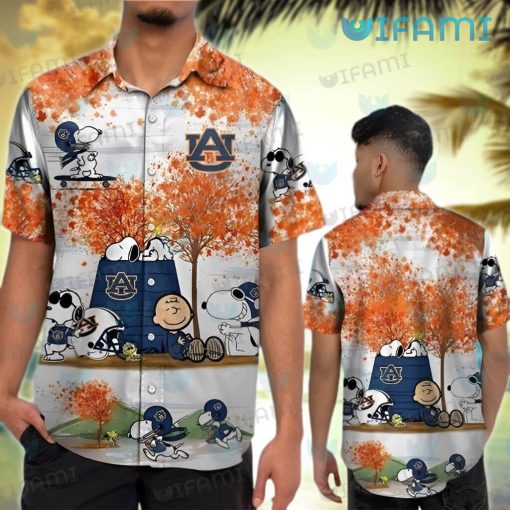 Auburn Hawaiian Shirt Charlie Snoopy Woodstock Autumn Auburn Gift