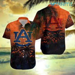 Auburn Hawaiian Shirt Coconut Tree Pattern Auburn Gift