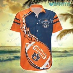 Auburn Hawaiian Shirt Football On Fire Auburn Tigers Gift