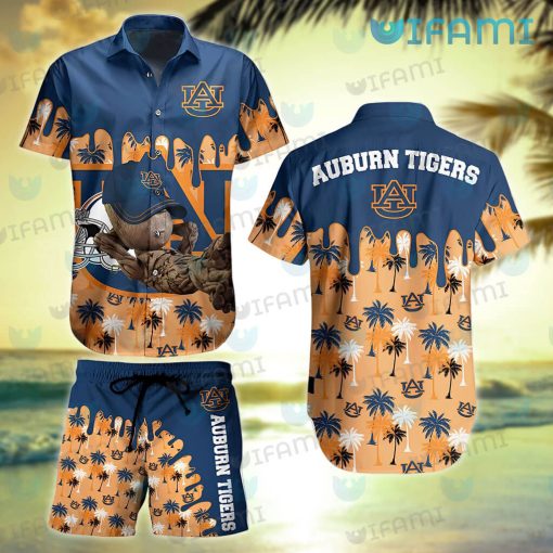 Auburn Hawaiian Shirt Groot Melting Pattern Auburn Tigers Gift