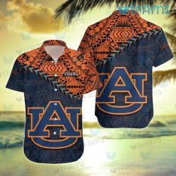 Auburn Hawaiian Shirt Grunge Polynesian Auburn Tigers Gift