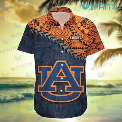 Auburn Hawaiian Shirt Grunge Polynesian Auburn Tigers Present