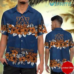 Auburn Hawaiian Shirt Hibiscus Pattern Auburn Tigers Gift