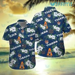 Auburn Hawaiian Shirt Hibiscus Tropical Leaves Auburn Gift