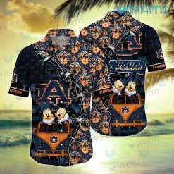 Auburn Hawaiian Shirt Mickey Minnie Stitches Coconut Tree Auburn Gift