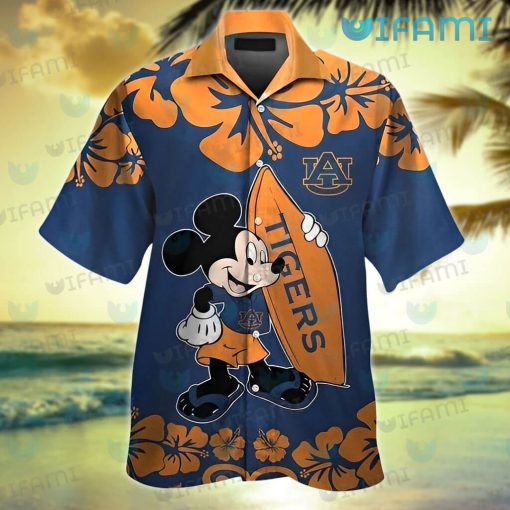 Auburn Hawaiian Shirt Mickey Surfboard Auburn Tigers Gift