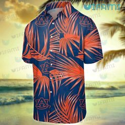 Auburn Hawaiian Shirt Palm Leaf Pattern Auburn Tigers Gift