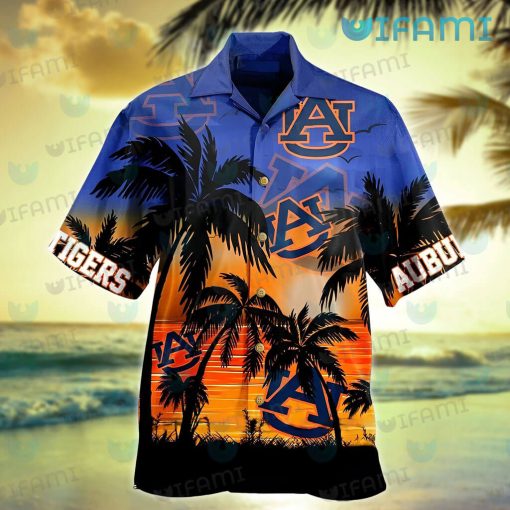 Auburn Hawaiian Shirt Sunset Tropical Summer Auburn Gift