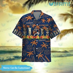 Auburn Hawaiian Shirt Tiki Statue Tropical Tree Auburn Present Front