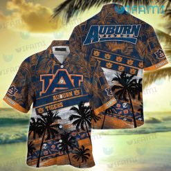 Auburn Hawaiian Shirt Tropical Tree Pattern Auburn Tigers Gift
